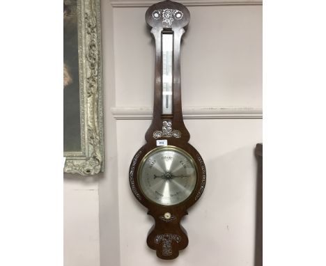 A 19th century mother of pearl inlaid barometer 