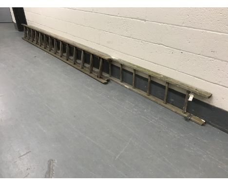 A three section wooden extension ladder (on view in ground floor corridor) 