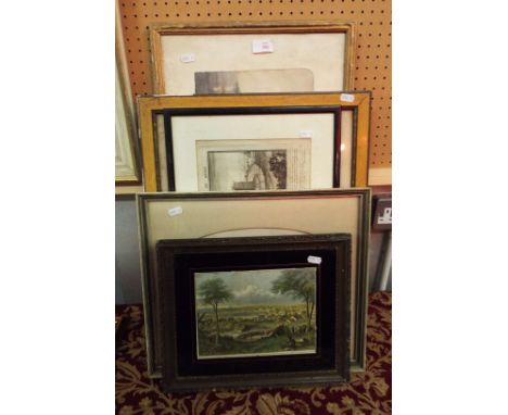 A quantity of pictures and engravings to include architectural watercolour landscape etc, all framed