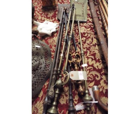 A selection of vintage fire tools