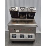 Taylor Commercial Foodservice stainless steel three zone clamshell grill