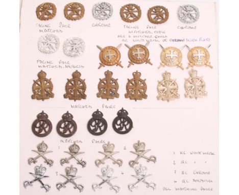 Selection of Regimental Collar Badges, consisting of various types of Small Arms School , pair of bi-metal and anodised Welbe