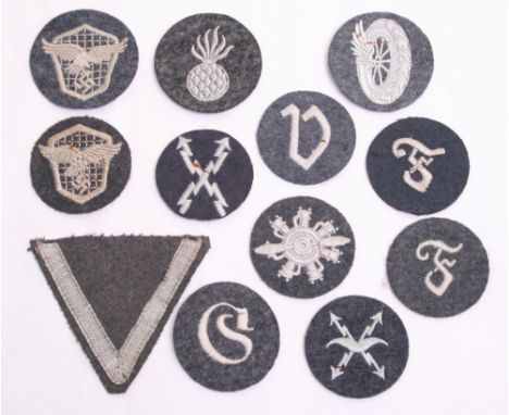 Selection of Luftwaffe Trade Badges, consisting of embroidered other ranks examples including bomb armourer, motor transport 