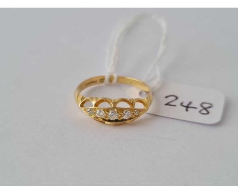 Antique 18ct 5/S diamond gypsy ring, hallmarked for 1912, size M