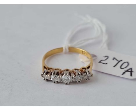 A gold art deco five stone diamond ring 18ct gold (0.40 carat) size L ½ – 2.5 gms