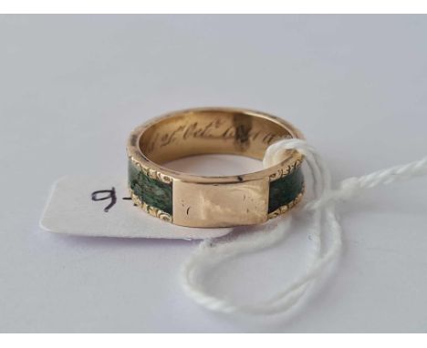 Gold mourning ring inscribed on the inside of shank “Died 21st Oct, 1841 aged 72” size L