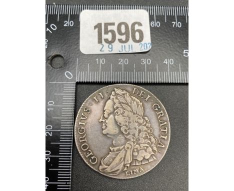 A George II LIMA Crown, 1746, good grade