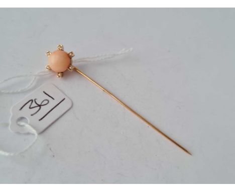 A large Victorian coral and pearl stick pin – 2.5 gms