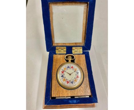 Vintage pocket watch with wooden case