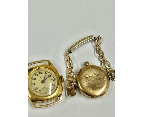 Vintage yellow metal gents and ladies watches