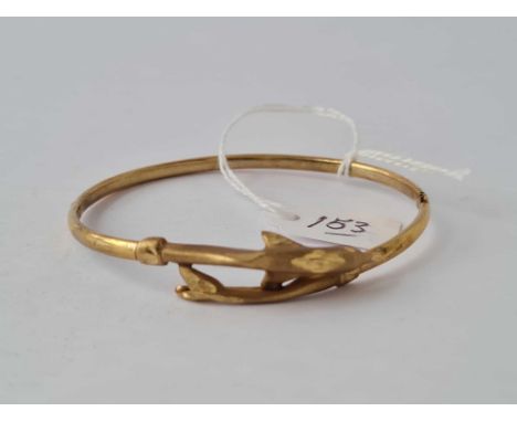A Dolphin bangle in 9ct 4.3g