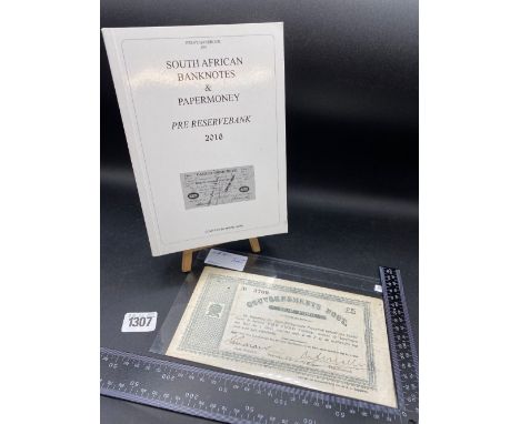 1900 Boer War £5 banknote with SA banknote catalogue