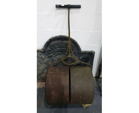 Vintage cast iron grass roller 
