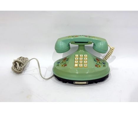 Blue push button foliate decorated 'Empress' telephone from BT's designer range 