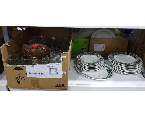 Quantity of assorted glassware&nbsp;including Christmas wines and others and&nbsp;Midwinter 'Marquis of Queensberry' part din