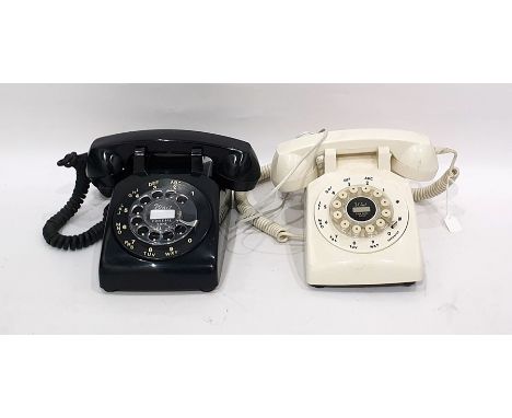 White push button replica telephone and a 1950's Canadian NE-500 black dial telephone (2)