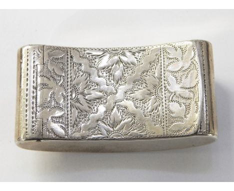 George III engraved concave snuff box with gilt interior, Birmingham 1809, Joseph Taylor