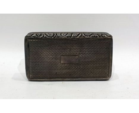 George IV silver snuff box by Ledsam & Vale, Birmingham 1822, of rectangular form with engraved decoration and floral thumbpi