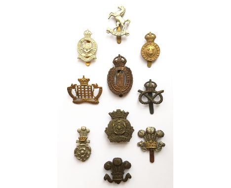 10 Yeomanry cap badges Northumberland ... West Kent ... Shropshire (Lambourne) ... Gloustershire ... Westmoreland & Cumberlan