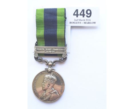 King’s Shropshire Light Infantry India General Service Medal, Clasp “North West Frontier 1930-31” Awarded to “4029841 PTE A B