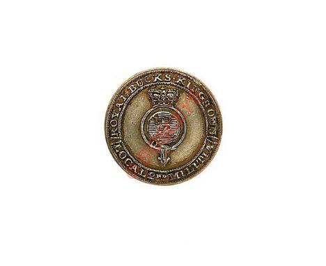 2nd Royal Bucks Kings Own Local Militia Georgian Officer’s silvered flat back coatee button circa 1808-16. Crowned plain stra