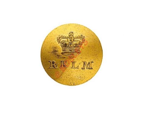 Royal East London Local Militia Georgian Officer’s gilt open back coatee button circa 1808-16. Crown over “R E L M” by C. Jen