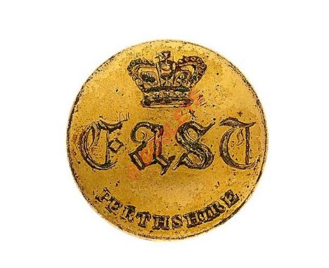 Scottish. 4th or Eastern Regt of Perthshire Local Militia Georgian Officer’s gilt flat back coatee button circa 1808-16. Crow