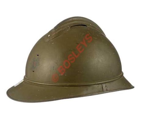 Coldstream Guards Officer’s WW1 Unofficial Helmet. A French “Adrien” pattern steel helmet, complete with regulation comb, sev