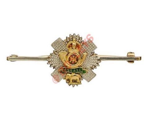 Highland Light Infantry Yellow (Gold) Metal Regimental Sweetheart Brooch. A fine quality example, depicting the Regimental de