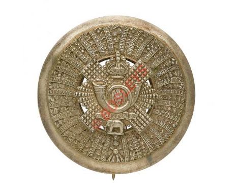 Badge. Scottish. Highland Light Infantry post 1902 NCO’s plaid brooch. A fine and scarce silvered example. Plain quoit mounte