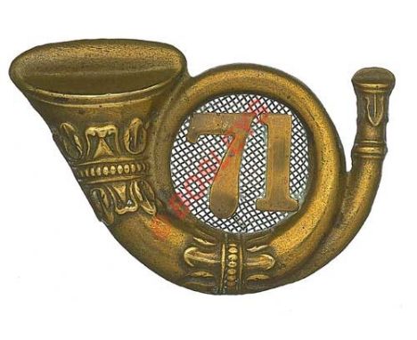 Badge. Scottish. 71st Foot (Highland Light Infantry) Victorian Officer’s pre 1881 OR’s shako plate. Scarce brass die-stamped 