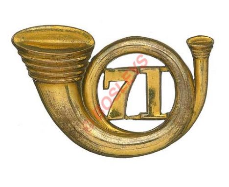 Badge. Scottish. 71st Foot (Highland Light Infantry) Victorian Officer’s pre 1881 glengarry badge. Fine rich gilt die-stamped