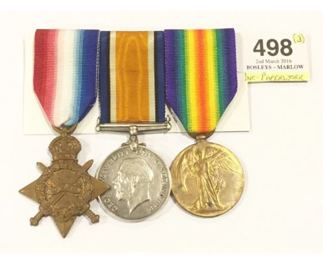 WW1 5th Bn Black Watch 1916 Casualty Group of Three Medals. Awarded to “2684 PTE J. CARGILL R. HIGHRS”. Comprising: 1914/15 S