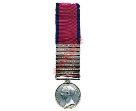 Irish 27th Foot (Inniskilling) Officer’s Military General Service Medal Eight Clasps. An extremely rare example awarded to Li