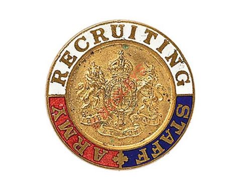 WW1 Army Recruiting Staff patriotic enamelled lapel / mufti badge. A rare example with red, white and blue enamel circlet; Ro