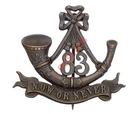 Badge. Indian Army. 83rd Wallajahbad Light Infantry  brass pagri badge circa 1903-22. A good scarce British made die-stamped 