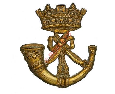 Badge. Duke of Cornwall’s Light Infantry scarce Victorian OR’s cap badge circa 1896-1901. A fine die-stamped brass example. T