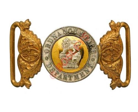 Badge. Ordnance Store Department Victorian Officer’s waist belt clasp circa 1875-96. An extremely fine and scarce silver and 