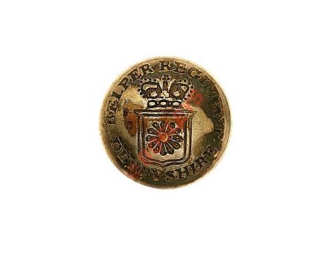 Belper Local Militia Georgian Officer’s silvered closed back coatee button circa 1808-16. Crowned shield bearing Rose between