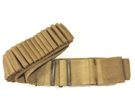 Boer War period Mills equipment Webbing Bandolier. This example with issue stamps to the interior. Made of heavy canvas with 