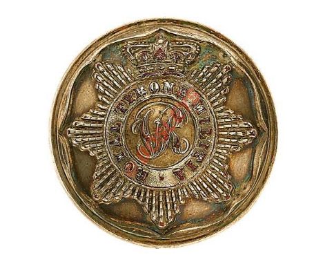 Irish. Royal Tyrone Militia Victorian pre 1881 Officer’s silvered button. Scalloped edge bearing crowned star with “Royal Tyr