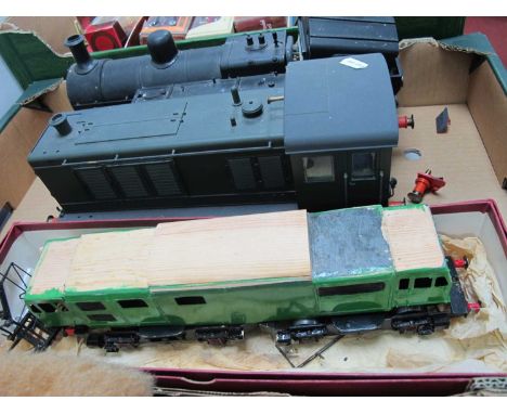 A Piko 'G' Gauge 0-6-0 Diesel Shunter, unnamed, finished overall satin black, fair condition with damage to rear buffer beam.