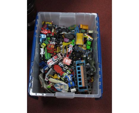 A collection of mostly playworn diecast model vehicles by Corgi, Matchbox, Dinky and other. Whizzwheels Surtees TS98 F1 car a