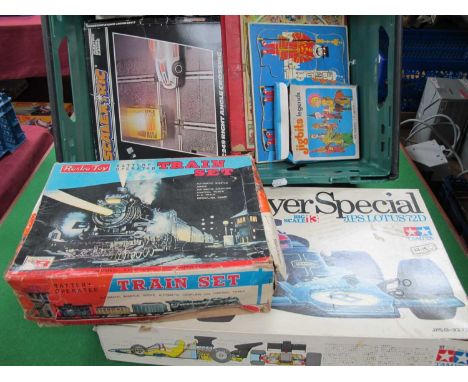 Juvenalia: A Selection of Toys and Games, including Picture Puzzle Clock, boxed Rosto Toy Train Set, Tamiya J.P.S Lotus 72, e