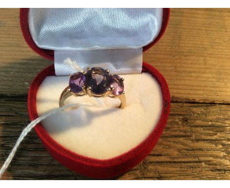 A 9ct gold amethyst set dress ring T