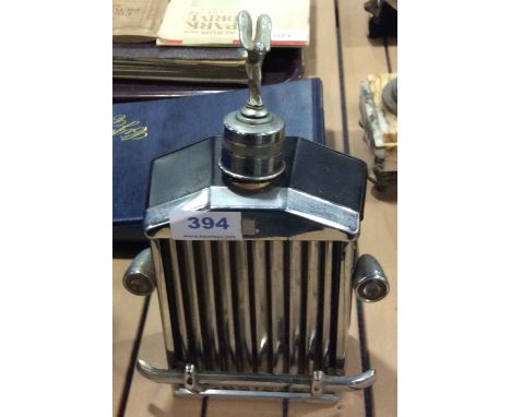 Vintage musical decanter modelled as a Rolls Royce grill