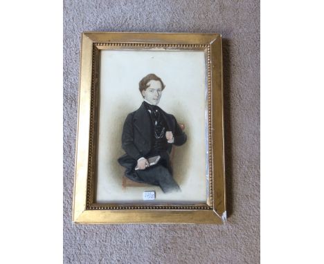 Small w/c portrait of a young man signed Arthur O'Driscoll 1845