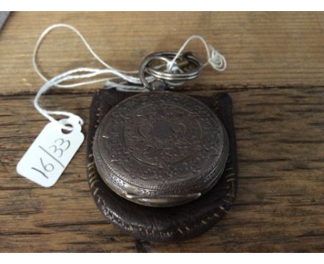 Ladies silver pocket watch with enamel face slightly a/f