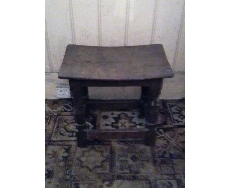 Early "Mouseman" foot stool slight a/f