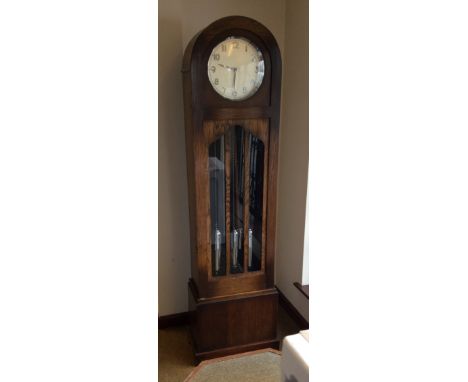 Three train 20th c longcase clock